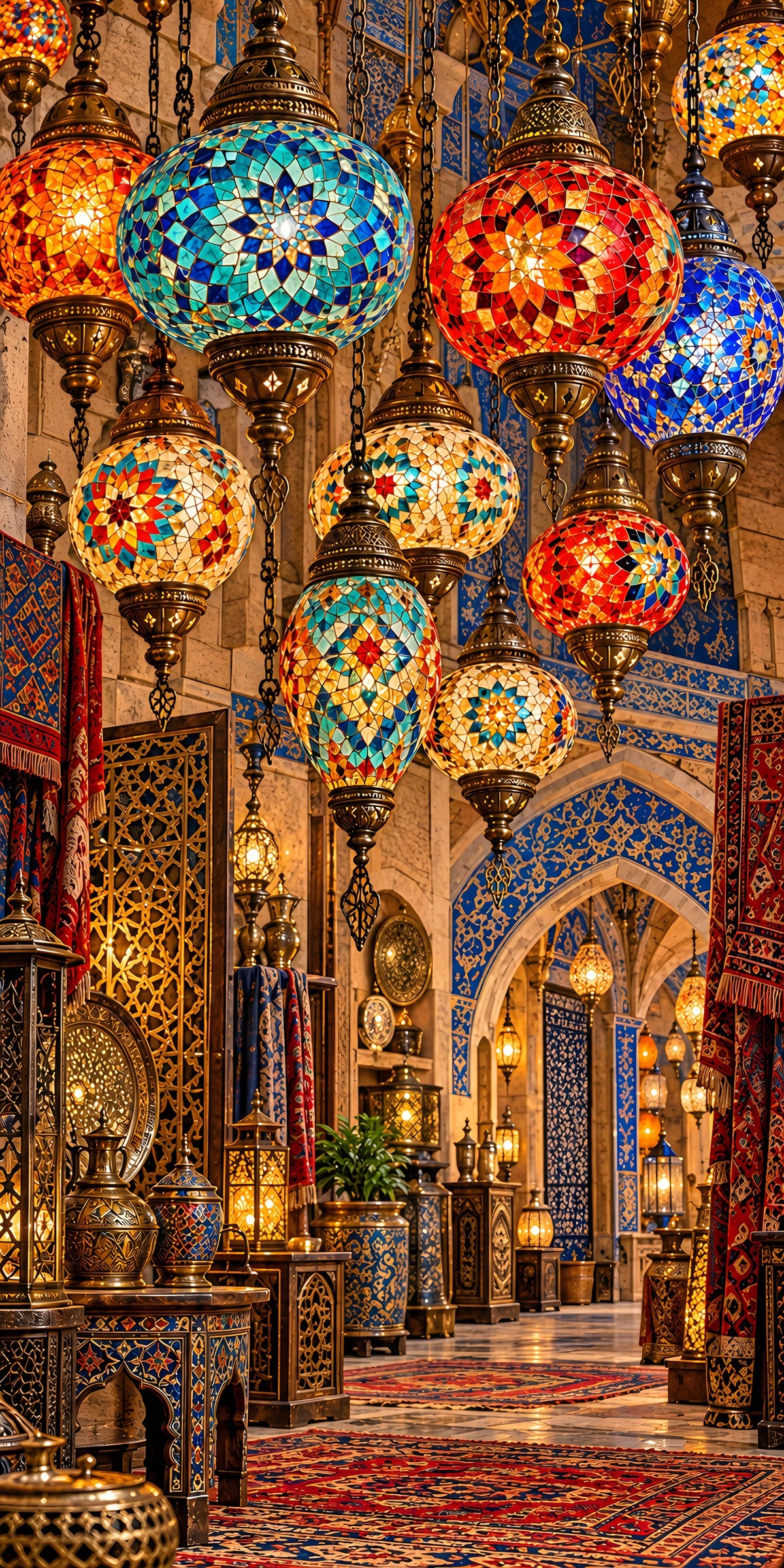 Turkish Mosaic Lamps fridge wrap full design