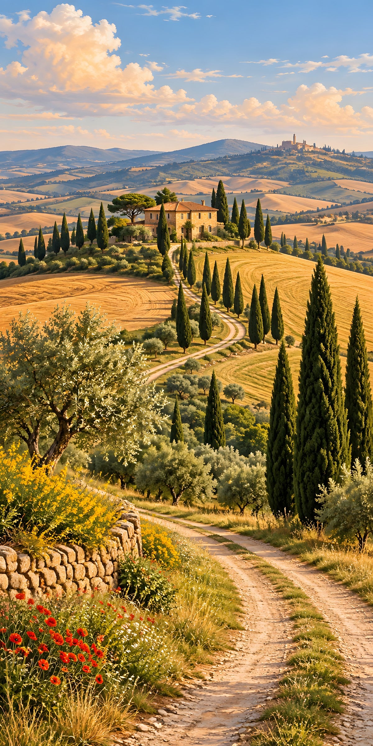 Tuscan Cypress Hills fridge wrap full design