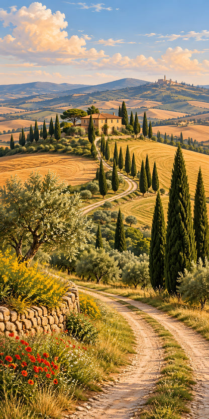 Tuscan Cypress Hills fridge wrap full design