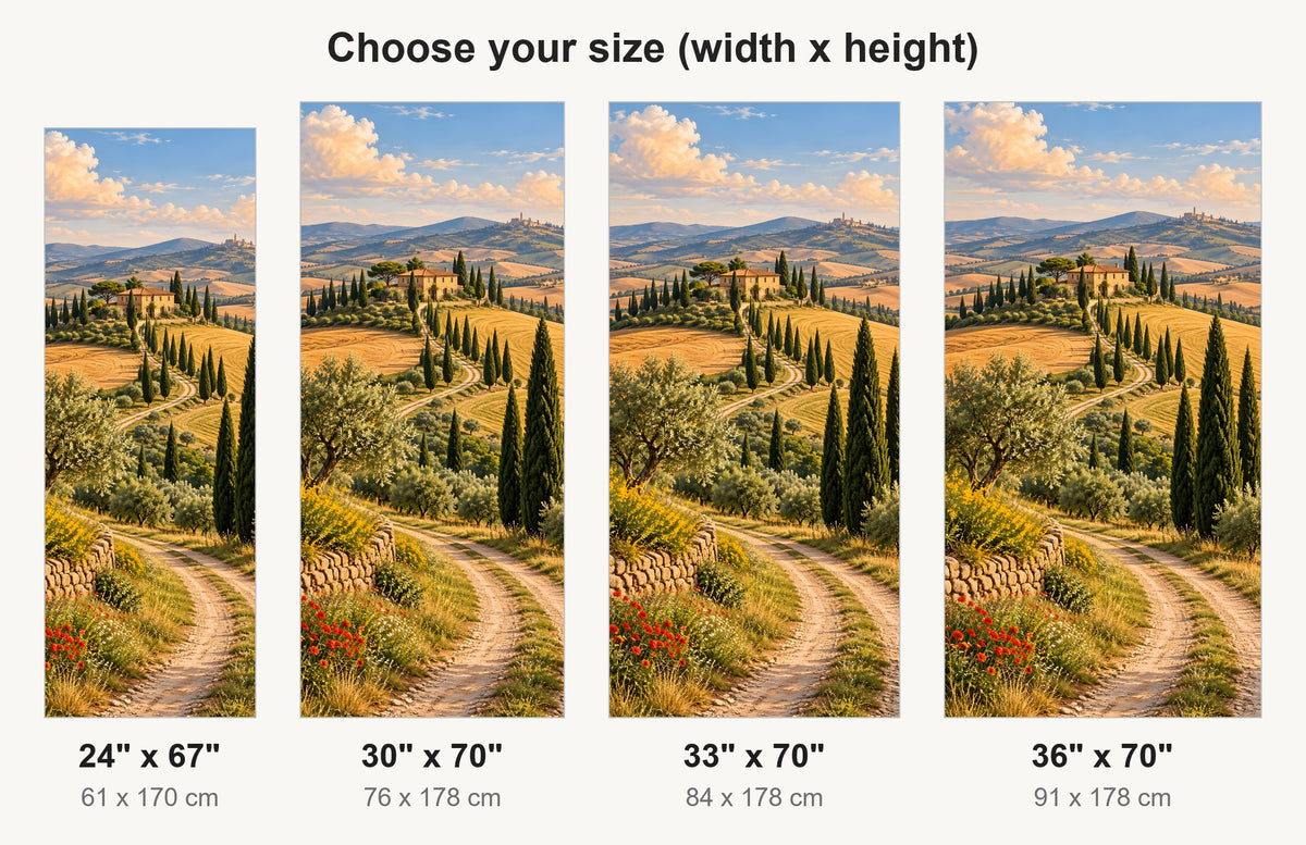 Tuscan Cypress Hills fridge wrap available sizes 24, 30, 33 and 36 inch