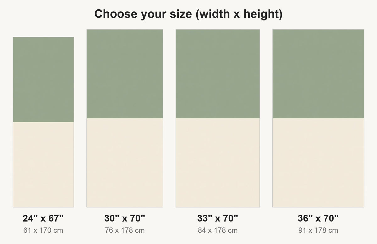 Two-Tone Sage & Cream fridge wrap available sizes 24, 30, 33 and 36 inch