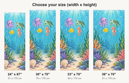 Under the Sea Friends fridge wrap available sizes 24, 30, 33 and 36 inch