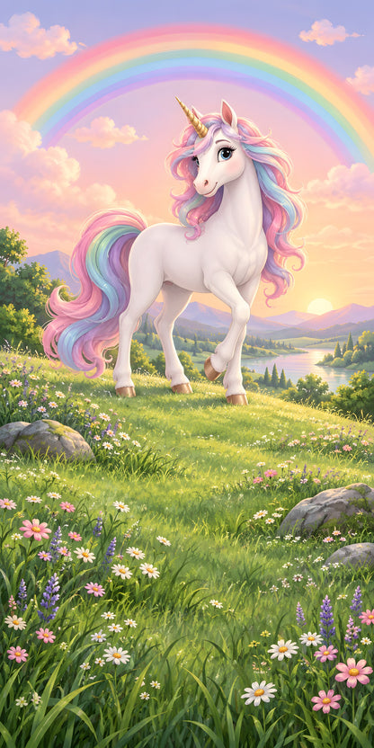 Unicorn & Rainbow fridge wrap full design