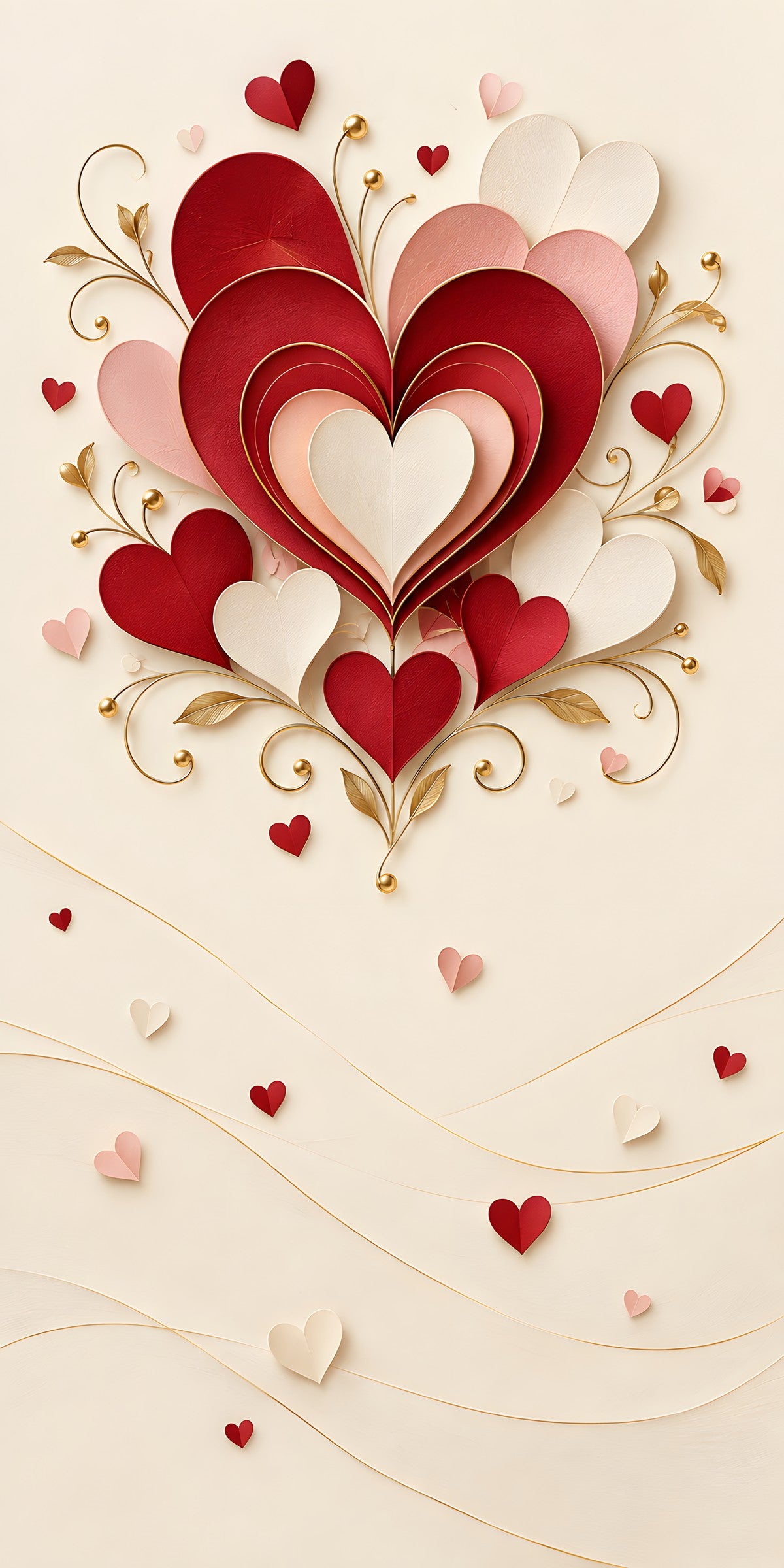 Valentine Hearts fridge wrap full design