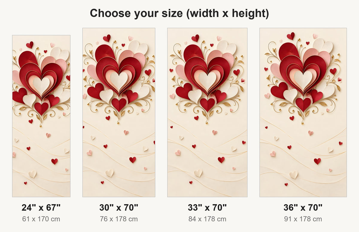 Valentine Hearts fridge wrap available sizes 24, 30, 33 and 36 inch