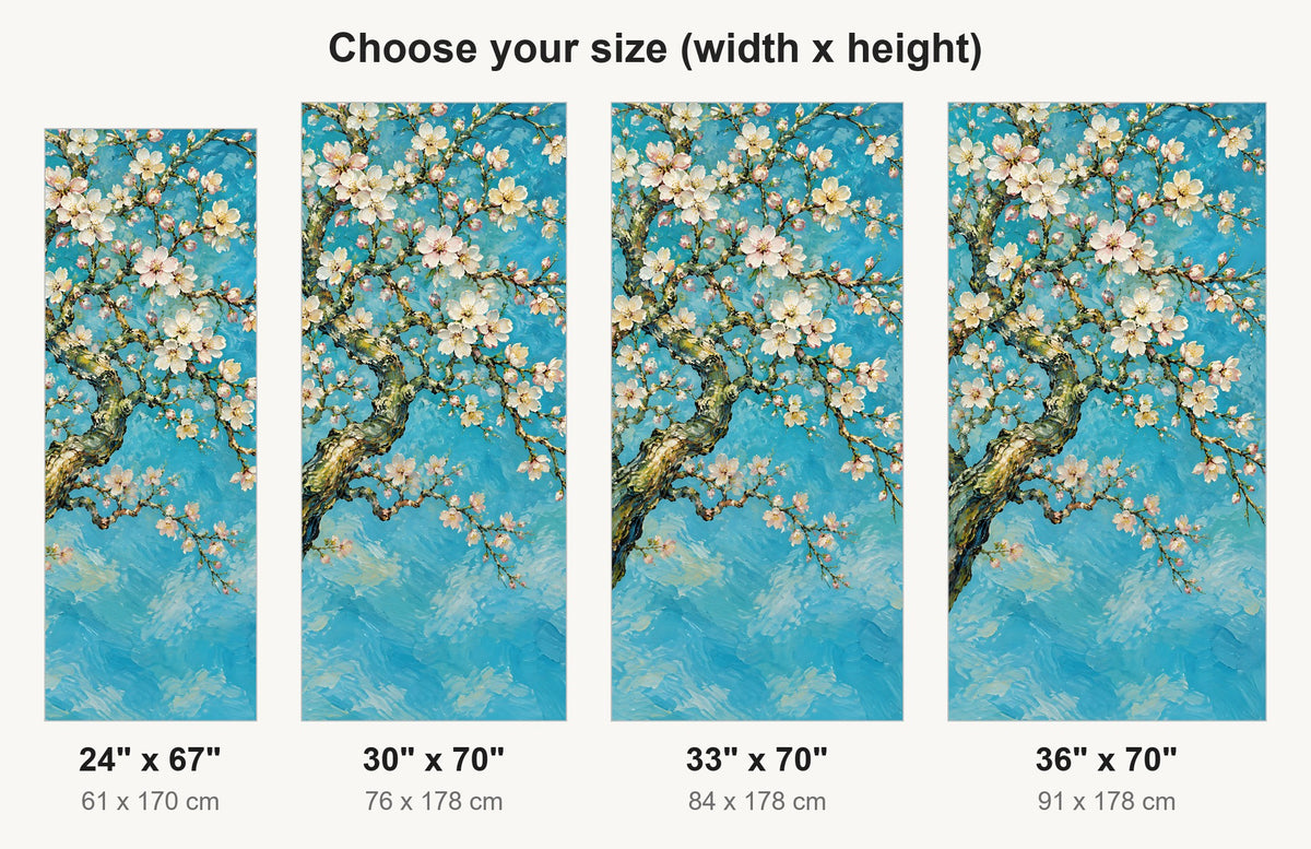 Van Gogh Inspired Almond Blossoms fridge wrap available sizes 24, 30, 33 and 36 inch