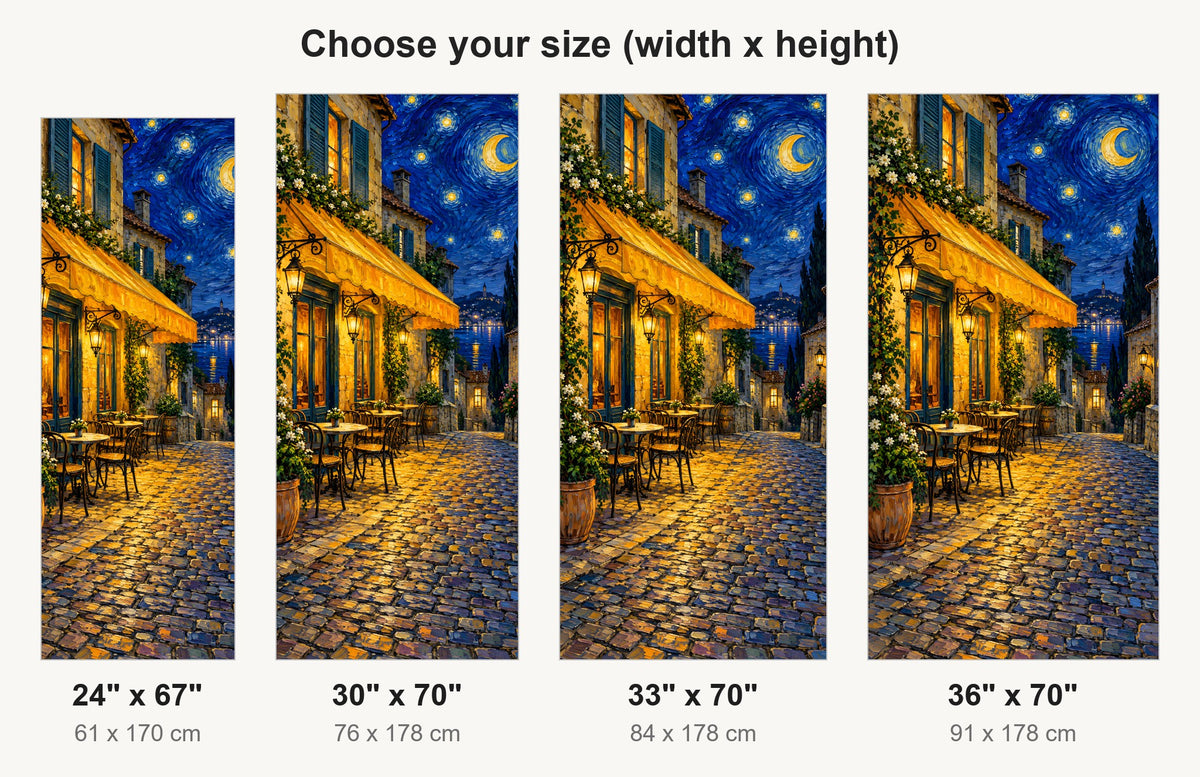 Van Gogh-Inspired Café Terrace at Night fridge wrap available sizes 24, 30, 33 and 36 inch