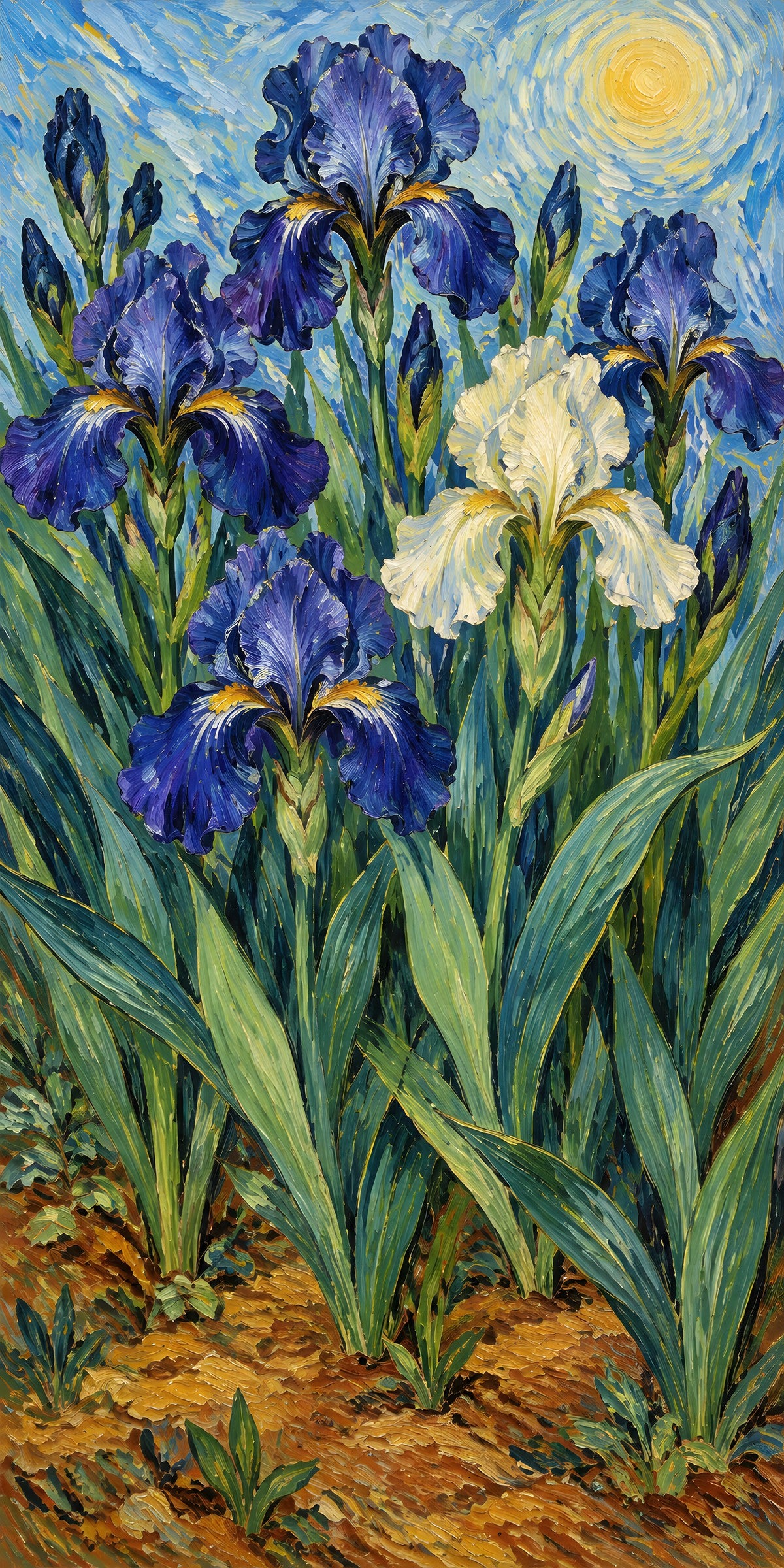 Van Gogh Inspired Irises fridge wrap full design