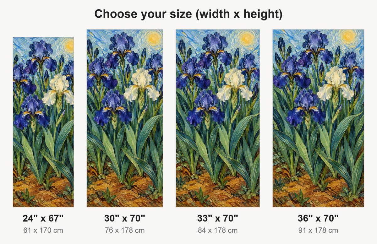 Van Gogh Inspired Irises fridge wrap available sizes 24, 30, 33 and 36 inch
