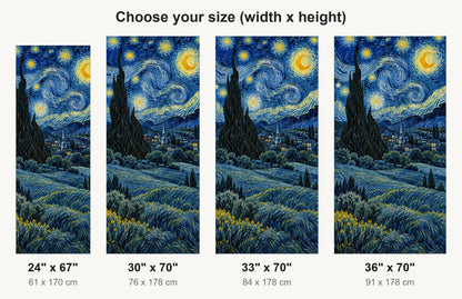 Van Gogh Inspired Starry Night fridge wrap available sizes 24, 30, 33 and 36 inch