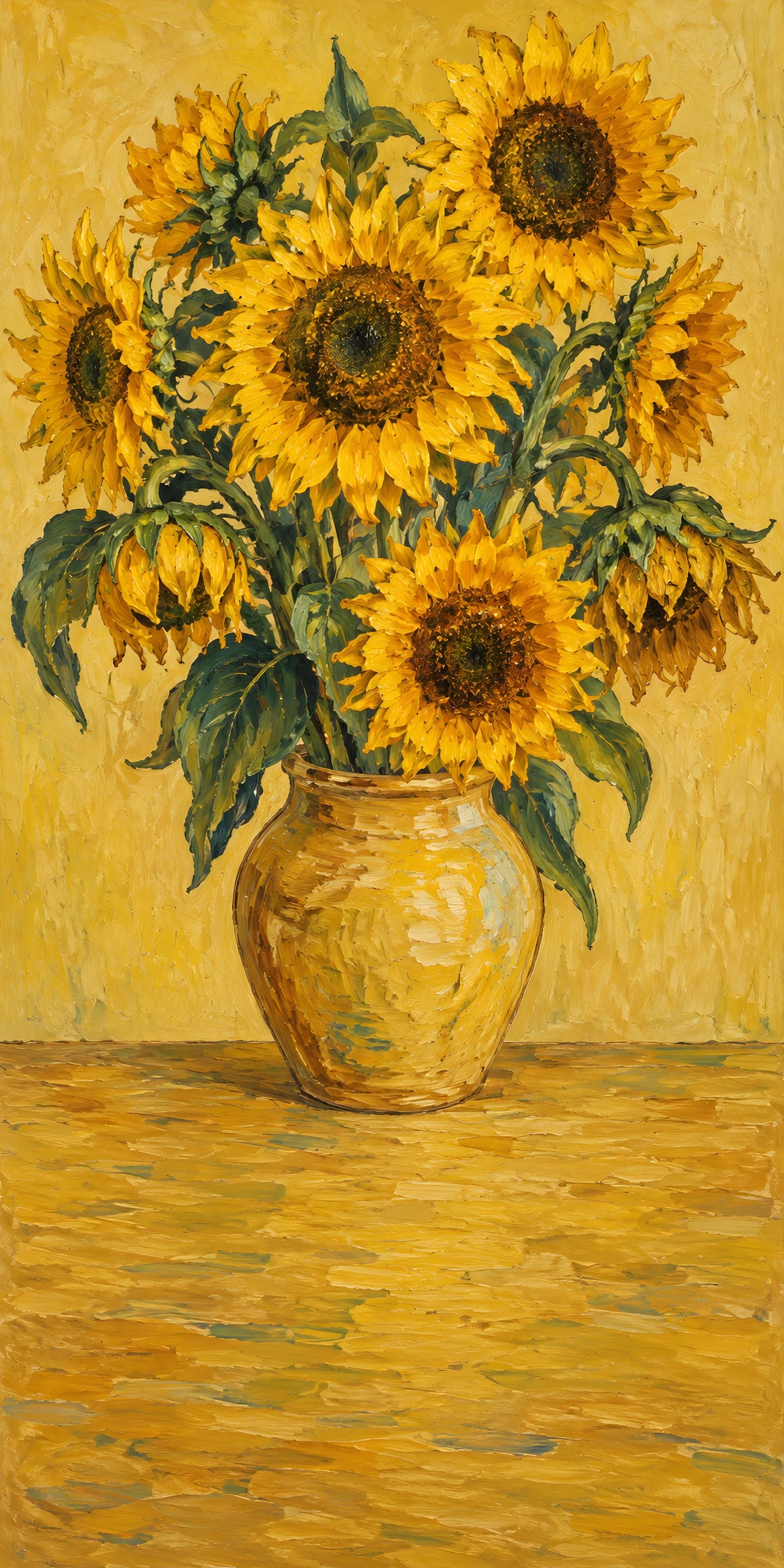 Van Gogh Inspired Sunflowers fridge wrap full design