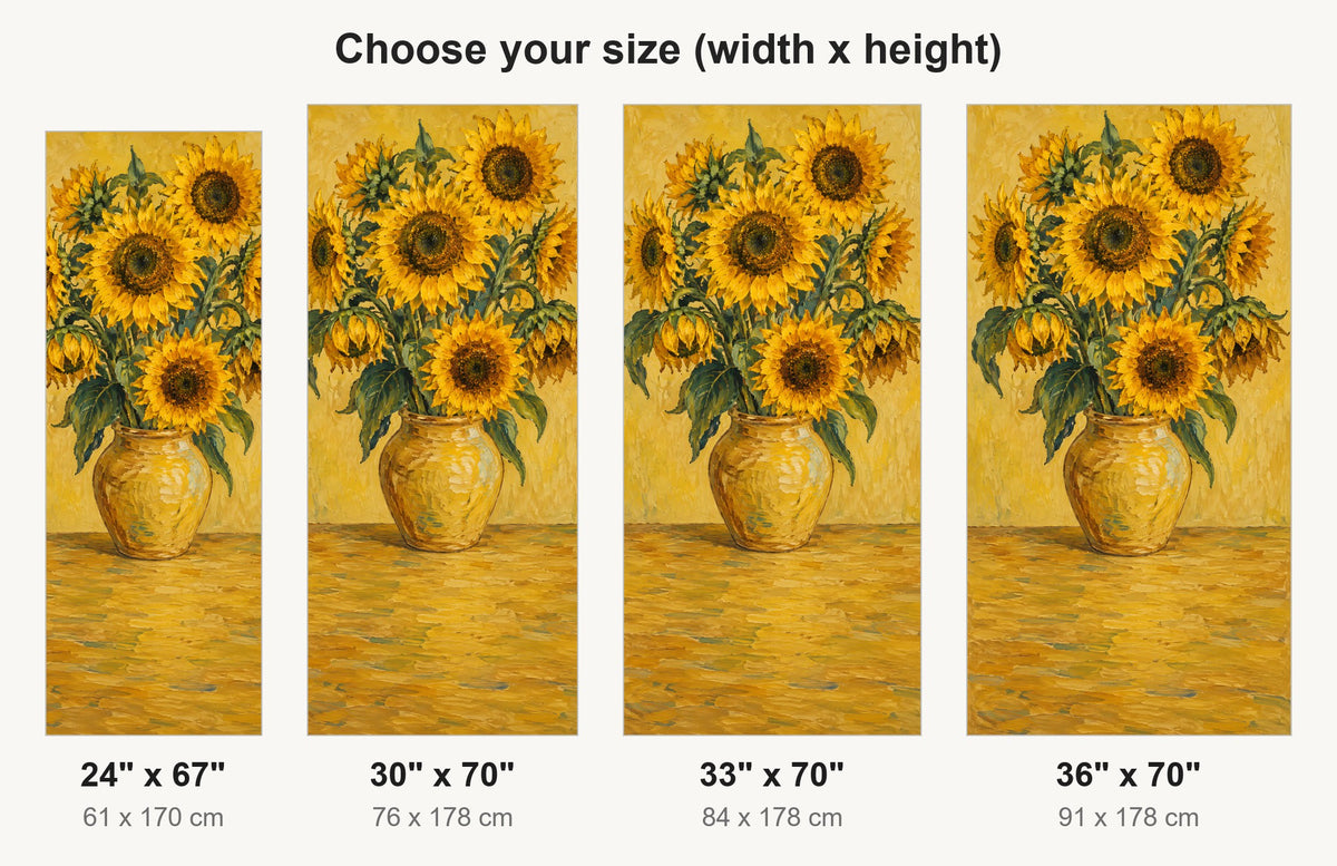 Van Gogh Inspired Sunflowers fridge wrap available sizes 24, 30, 33 and 36 inch