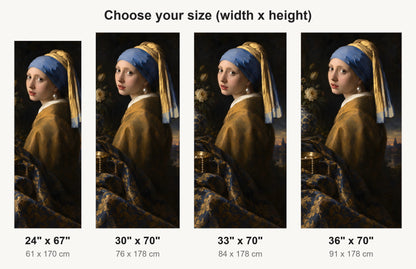 Vermeer Inspired Pearl Earring fridge wrap available sizes 24, 30, 33 and 36 inch