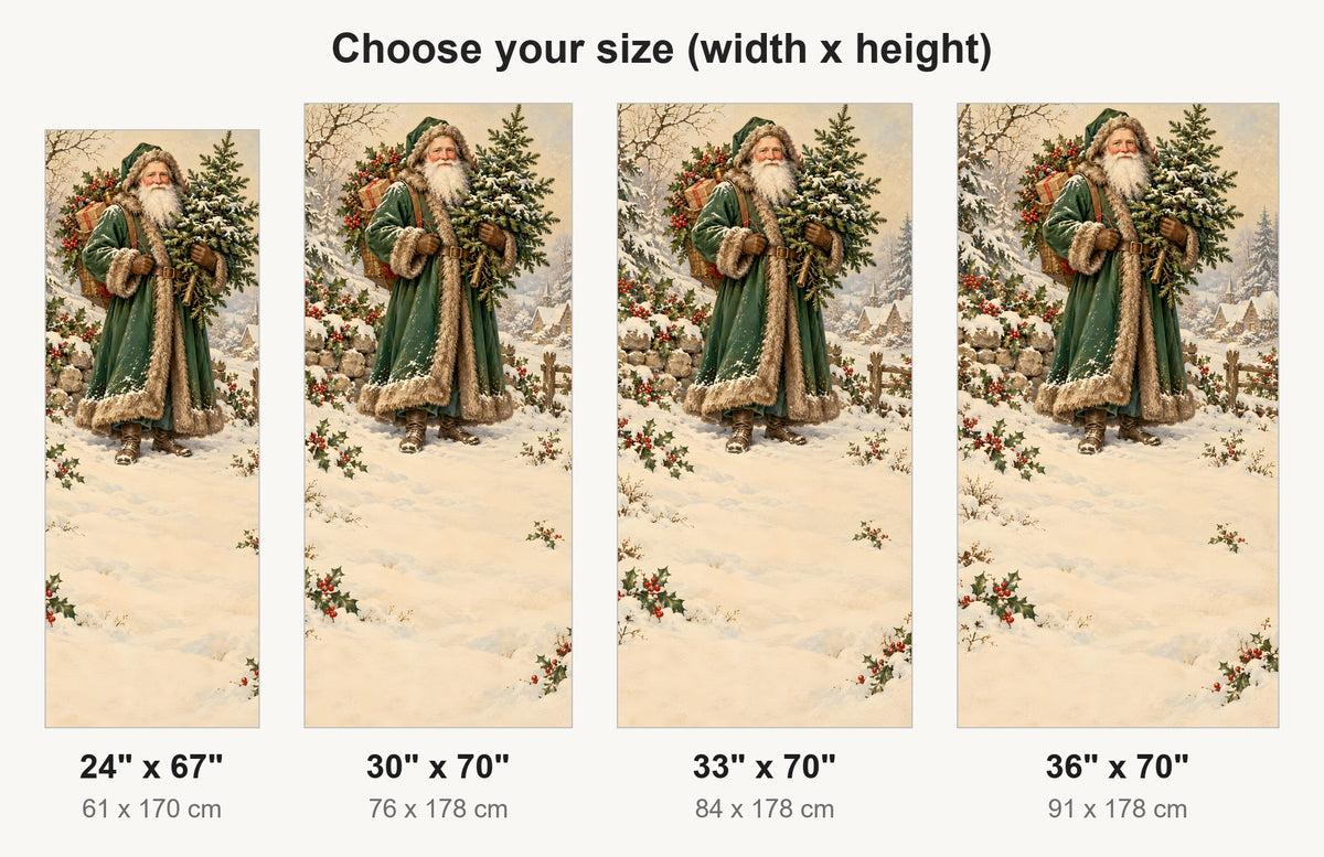 Victorian Father Christmas fridge wrap available sizes 24, 30, 33 and 36 inch