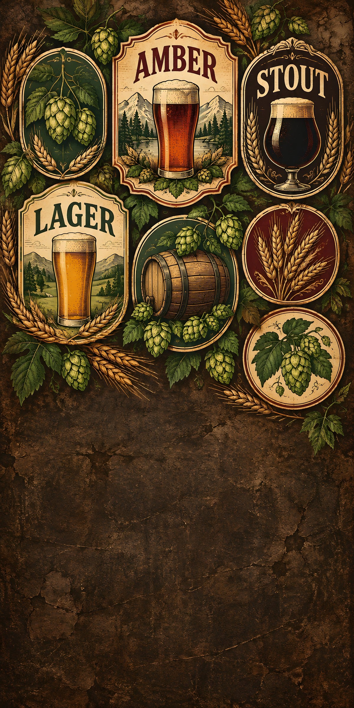 Vintage Beer Labels fridge wrap full design