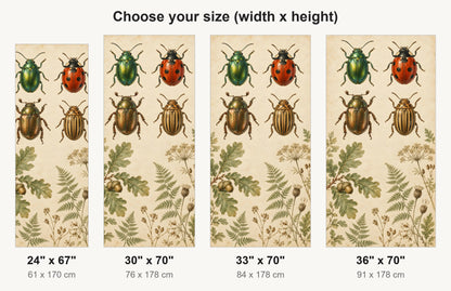 Vintage Beetles Specimen Chart fridge wrap available sizes 24, 30, 33 and 36 inch