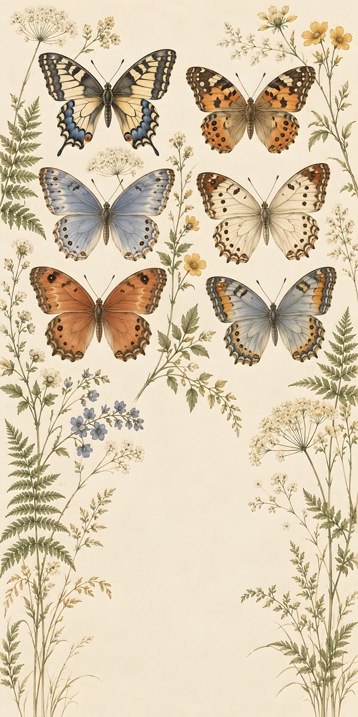 Vintage Butterflies fridge wrap full design