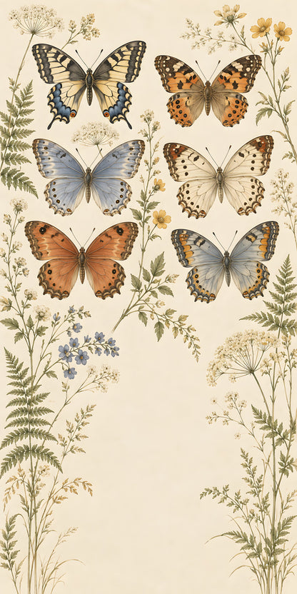 Vintage Butterflies fridge wrap full design
