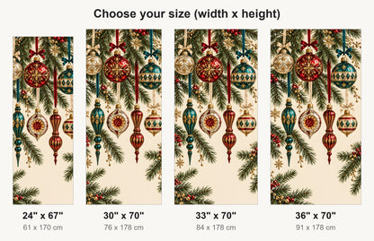 Vintage Glass Ornaments fridge wrap available sizes 24, 30, 33 and 36 inch