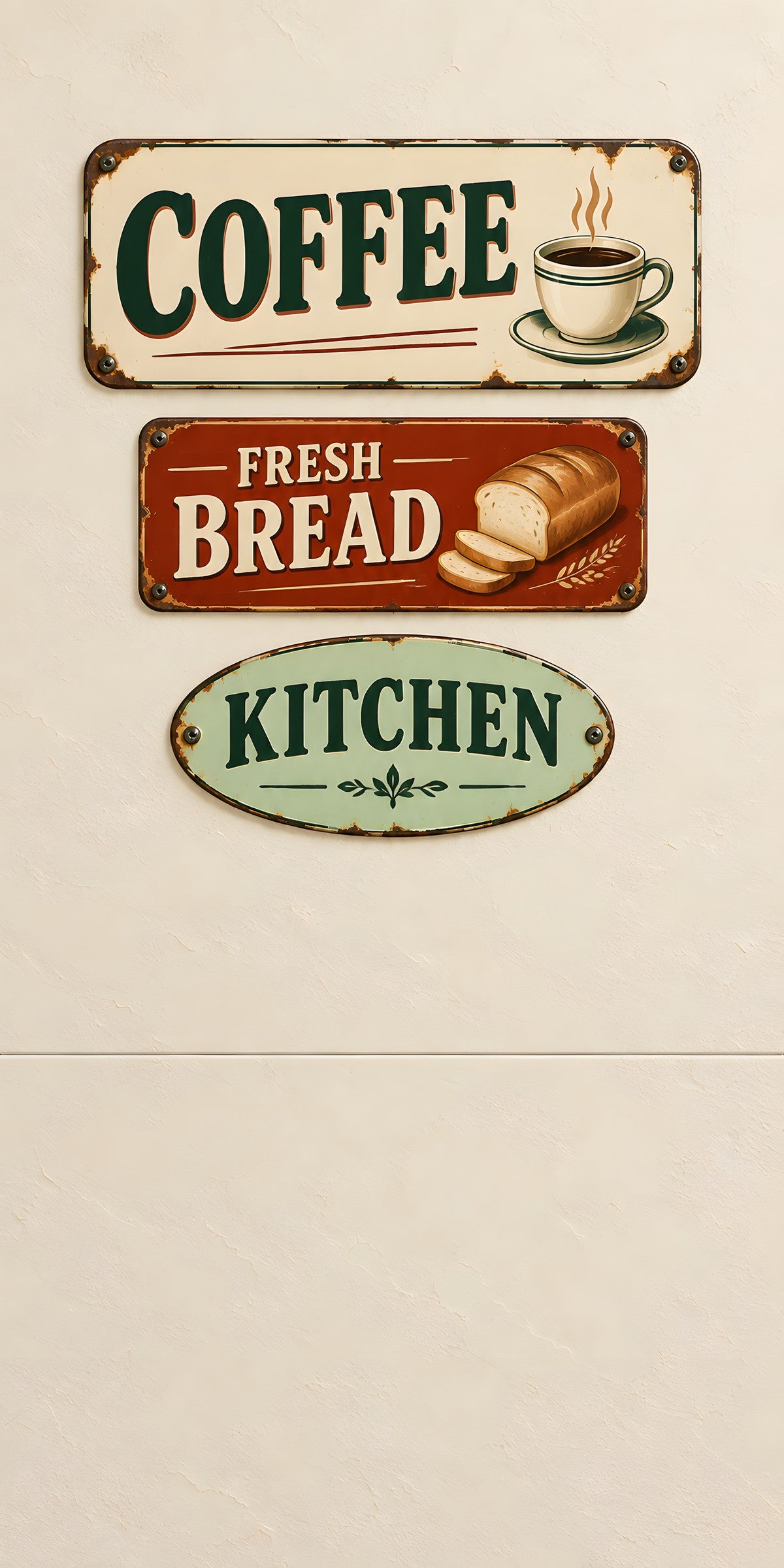 Vintage Kitchen Signs fridge wrap full design