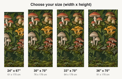 Vintage Mushrooms fridge wrap available sizes 24, 30, 33 and 36 inch