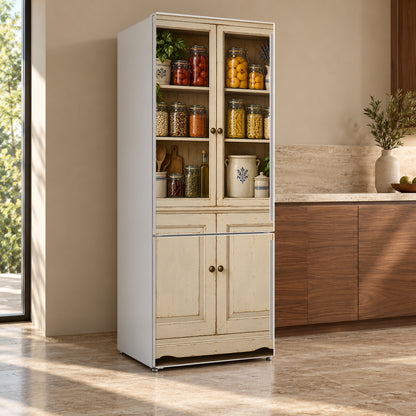 Vintage Pantry fridge wrap, refrigerator shown at an angle
