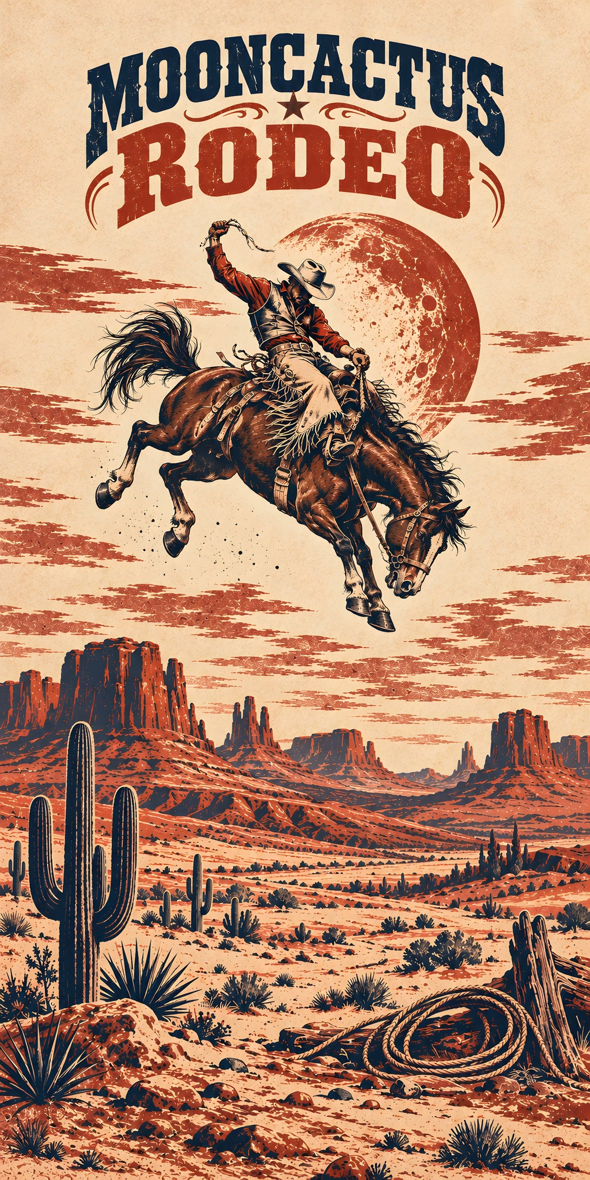 Vintage Rodeo Poster fridge wrap full design
