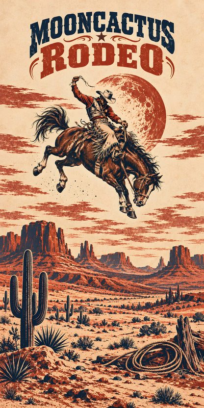 Vintage Rodeo Poster fridge wrap full design