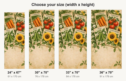 Vintage Seed Packets fridge wrap available sizes 24, 30, 33 and 36 inch