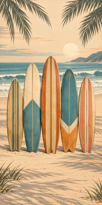 Vintage Surfboards fridge wrap full design