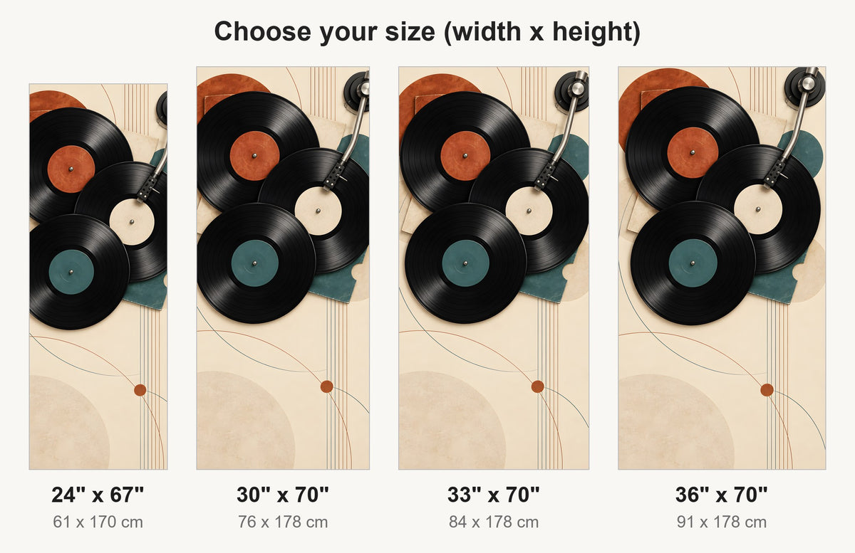 Vinyl Records fridge wrap available sizes 24, 30, 33 and 36 inch