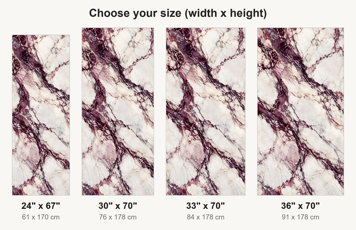 Viola Marble fridge wrap available sizes 24, 30, 33 and 36 inch