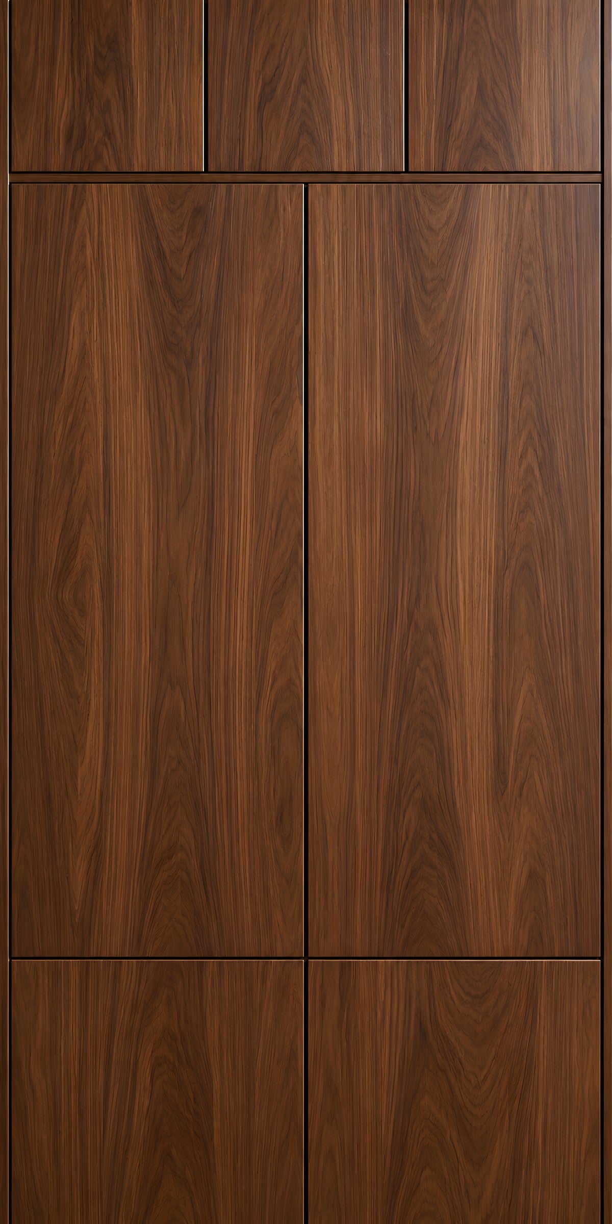 Walnut Cabinet Panel Look fridge wrap full design