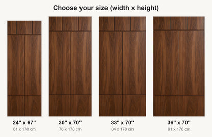 Walnut Cabinet Panel Look fridge wrap available sizes 24, 30, 33 and 36 inch