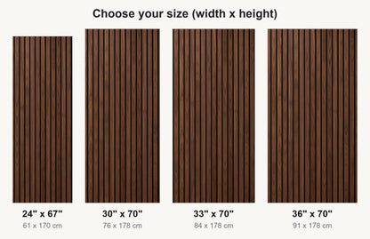 Walnut Slat Wall Panels fridge wrap available sizes 24, 30, 33 and 36 inch