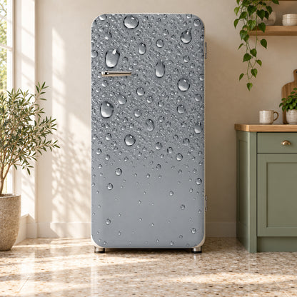 Water Drops fridge wrap on a retro refrigerator