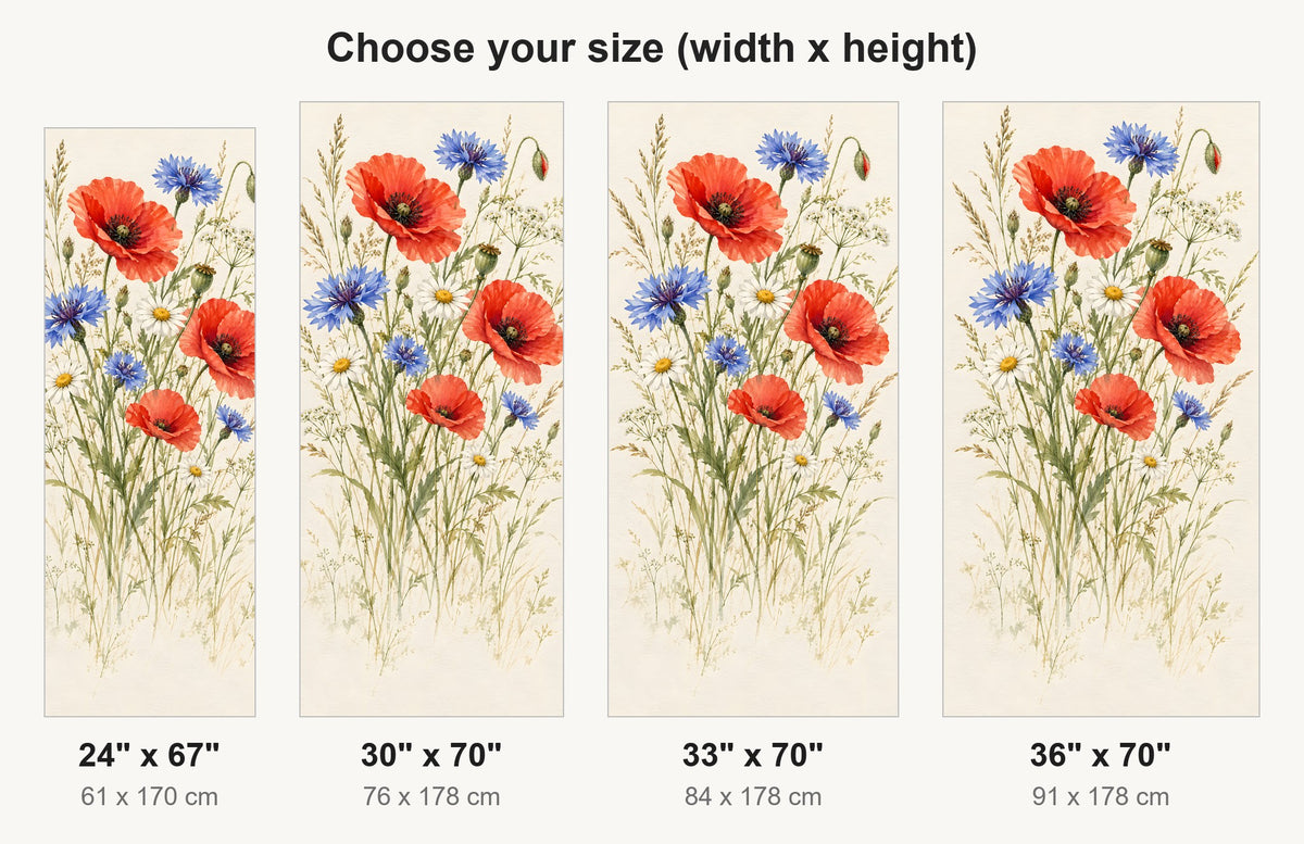 Watercolor Wildflowers fridge wrap available sizes 24, 30, 33 and 36 inch
