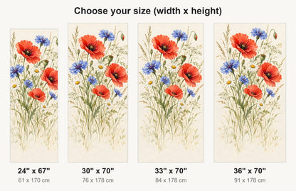 Watercolor Wildflowers fridge wrap available sizes 24, 30, 33 and 36 inch