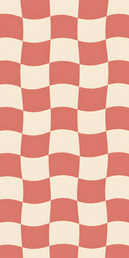 Wavy Checkerboard fridge wrap full design