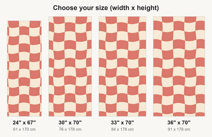 Wavy Checkerboard fridge wrap available sizes 24, 30, 33 and 36 inch