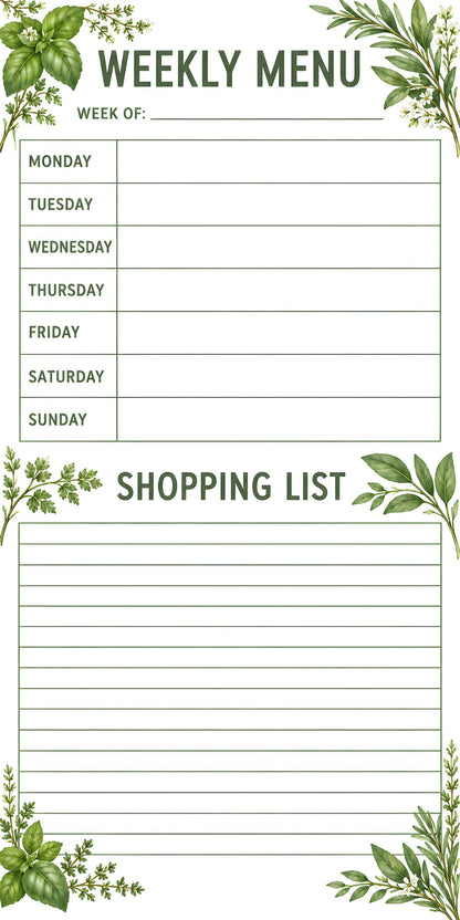 Weekly Menu Planner fridge wrap full design