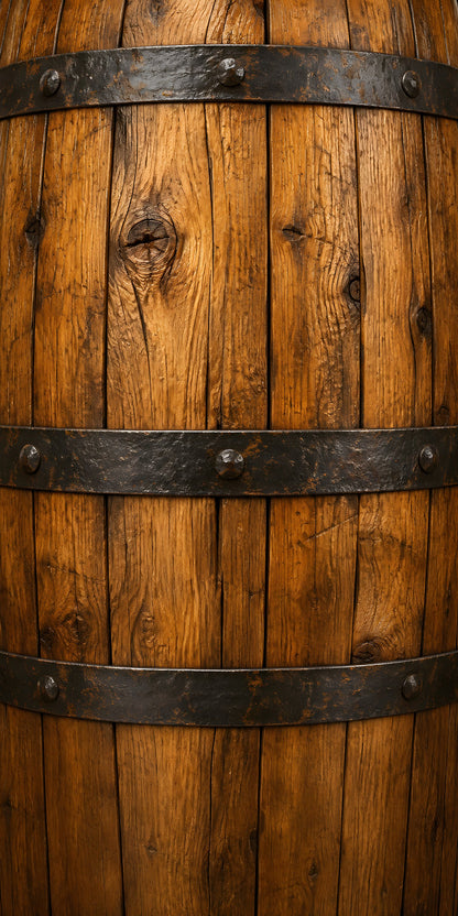 Whiskey Barrel fridge wrap full design