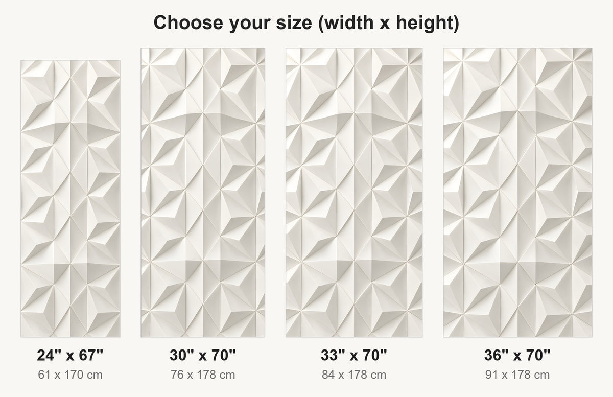 White 3D Geometric fridge wrap available sizes 24, 30, 33 and 36 inch
