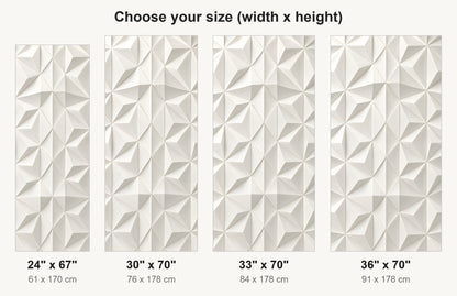 White 3D Geometric fridge wrap available sizes 24, 30, 33 and 36 inch