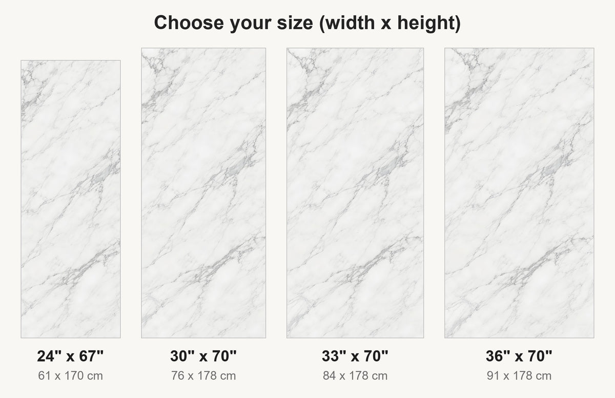 White Marble fridge wrap available sizes 24, 30, 33 and 36 inch