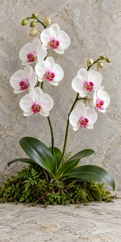 White Orchids fridge wrap full design
