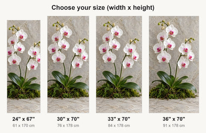 White Orchids fridge wrap available sizes 24, 30, 33 and 36 inch