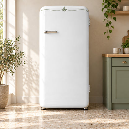 Whiteboard Look fridge wrap on a retro refrigerator