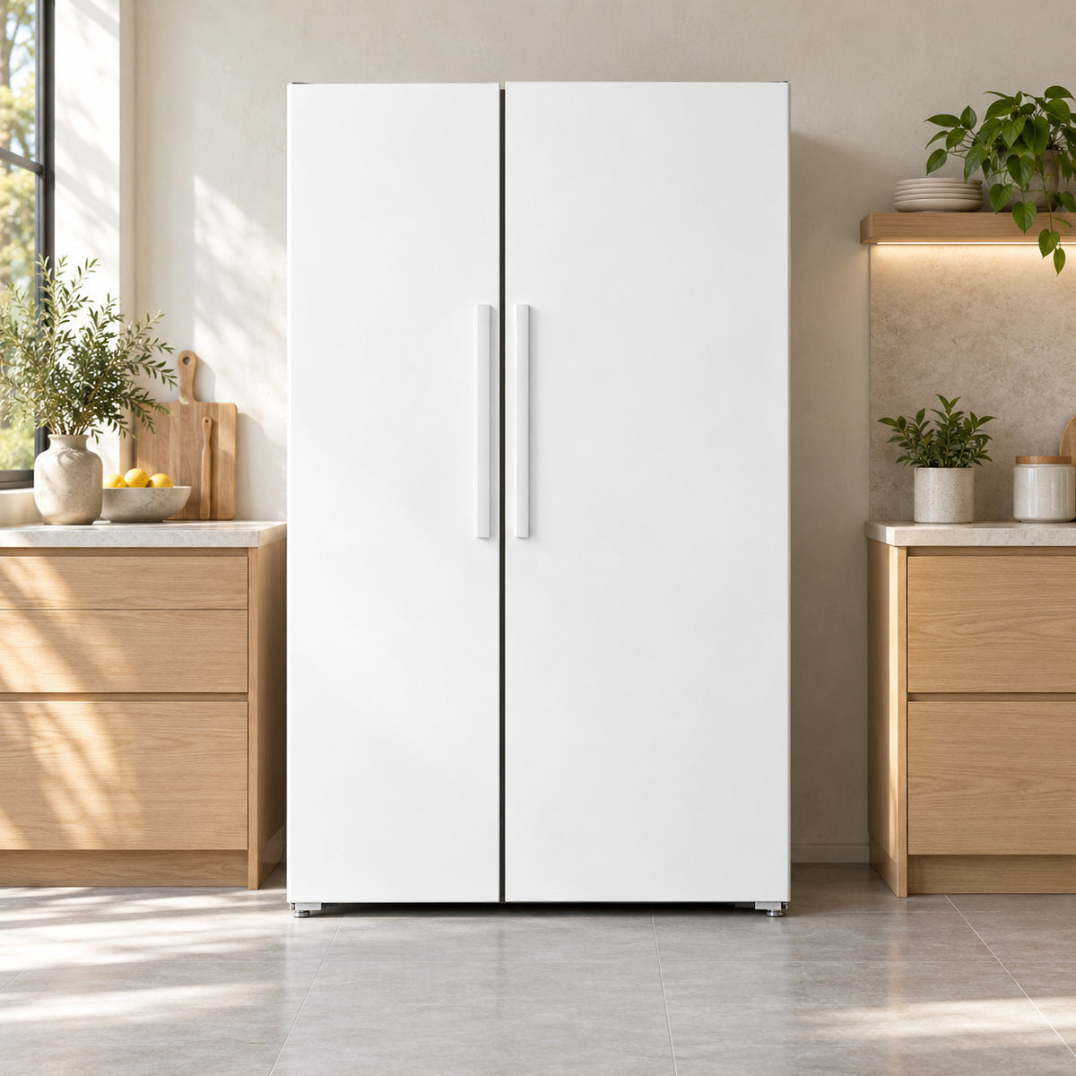 Whiteboard Look fridge wrap on a side-by-side refrigerator