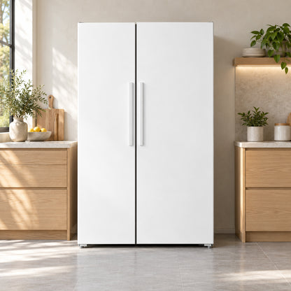 Whiteboard Look fridge wrap on a side-by-side refrigerator